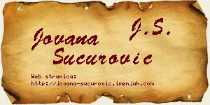 Jovana Šućurović vizit kartica